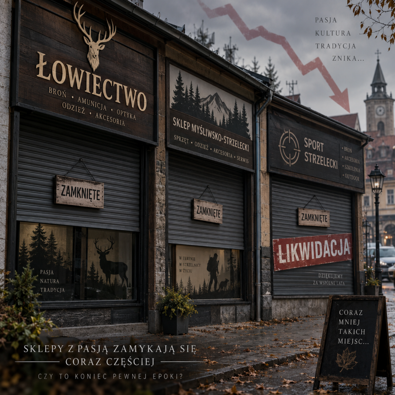 Sklepy z bronią znikają z mapy Polski. Rynek rośnie, ale handel stacjonarny przegrywa walkę o marżę.